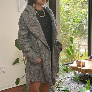 VERTIGO PARIS Wool Blend Hooded Coat M